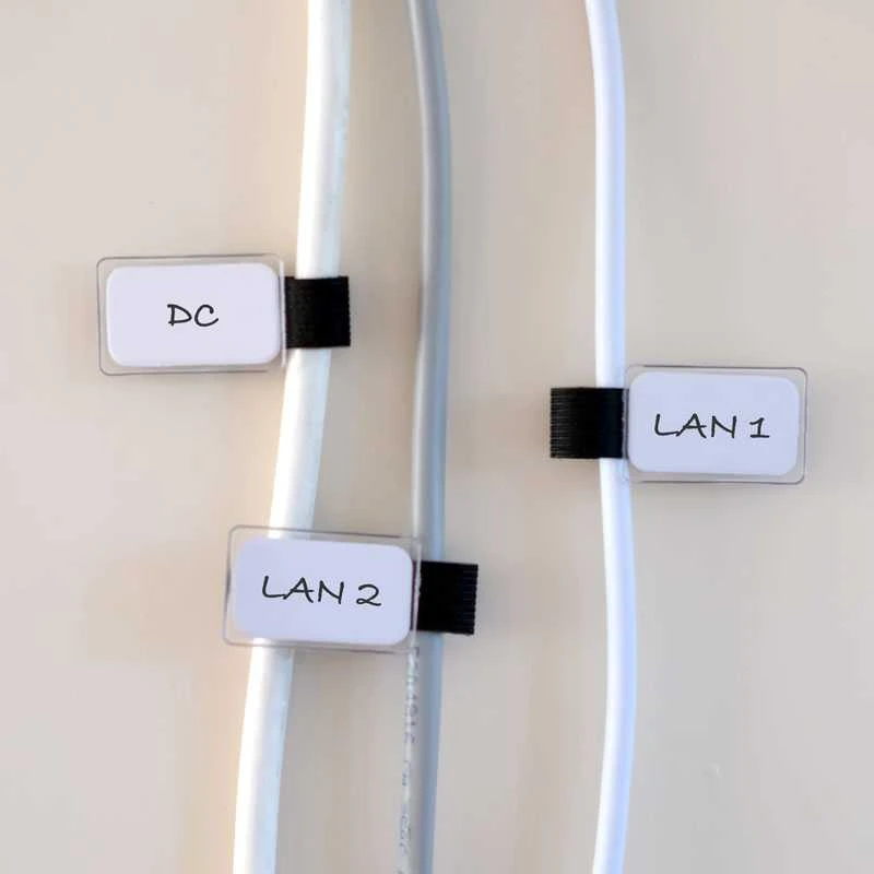 LABEL THE CABLE Mini Velcro Ties 10-piece Set - juodos spalvos