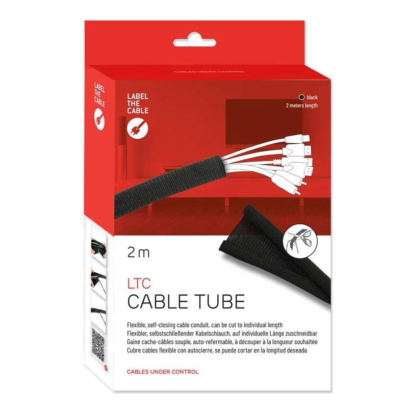 LABEL THE CABLE Cable sleeve 2m – juodos spalvos