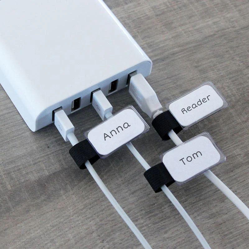 LABEL THE CABLE Mini Velcro Ties 10-piece Set - juodos spalvos