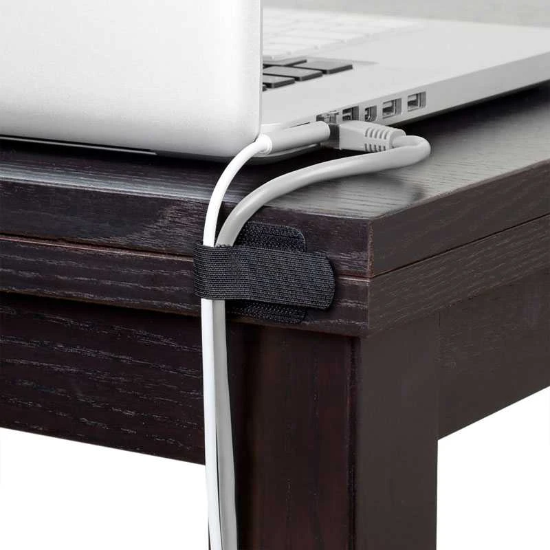 „LABEL THE CABLE“ sieninis „Velcro“ kabelio laikiklis, 10 dalių rinkinys – baltos spalvos