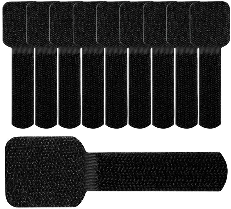 LABEL THE CABLE Wall Velcro Cable Holder 10-piece Set - juodos spalvos