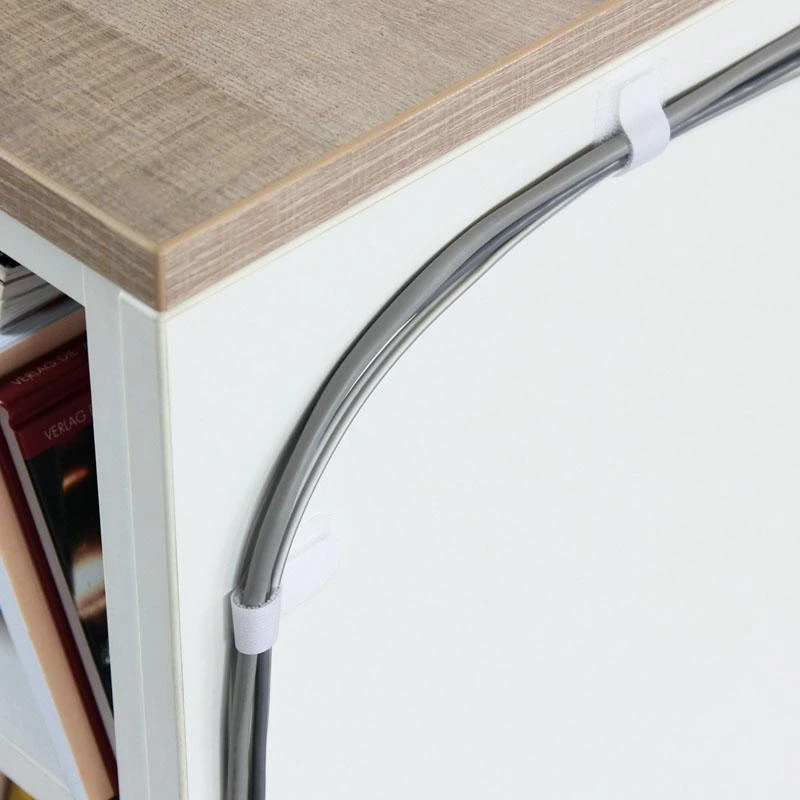 „LABEL THE CABLE“ sieninis „Velcro“ kabelio laikiklis, 10 dalių rinkinys – baltos spalvos