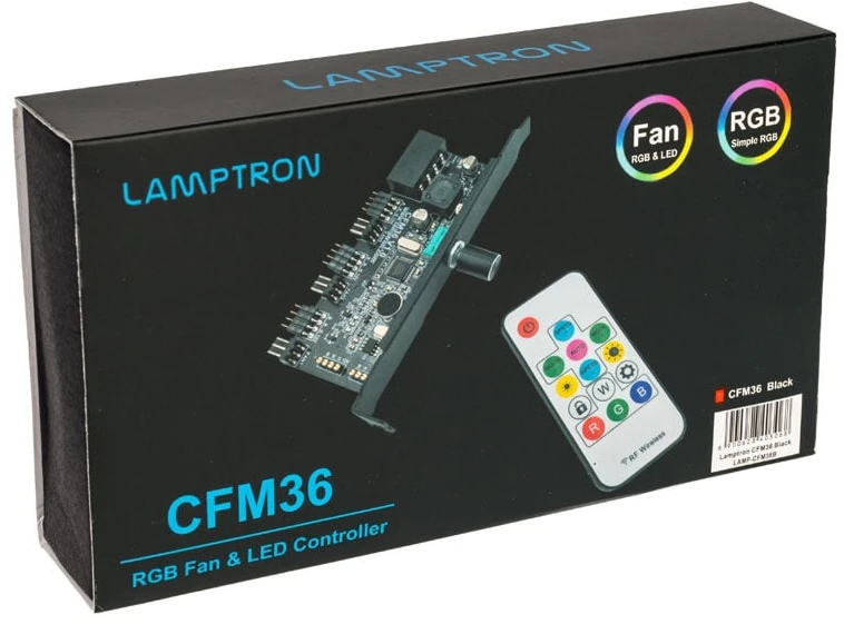 Lamptron CFM36 Fan and RGB LED Controller for PCI Slot – juodos spalvos
