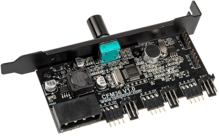 Lamptron CFM36 Fan and RGB LED Controller for PCI Slot – juodos spalvos