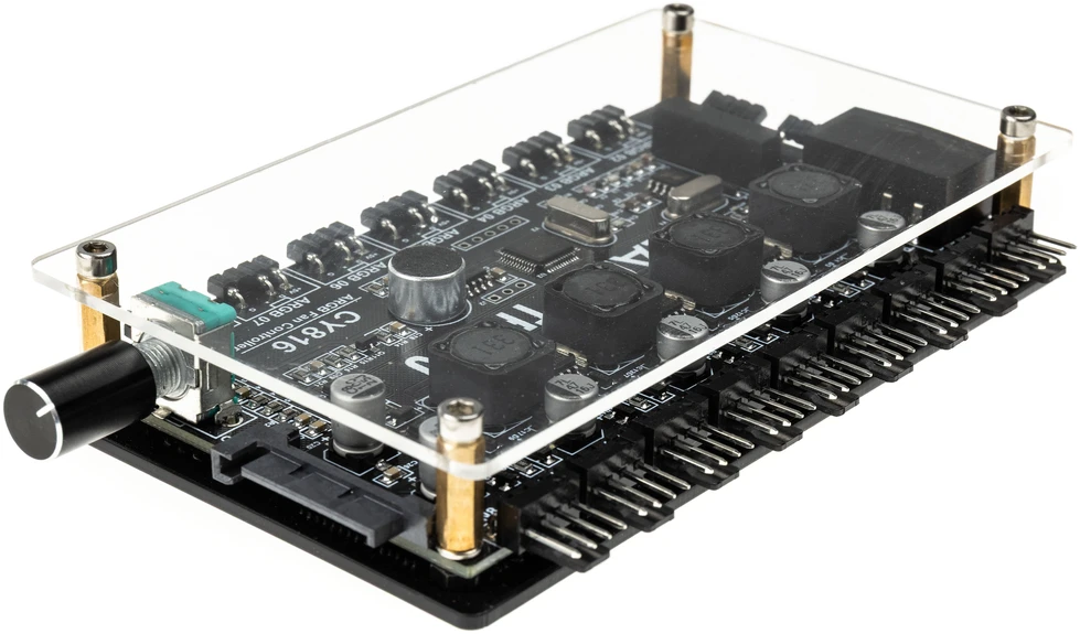 Lamptron CY816 Steuergerät für korpuso ventiliatorius und ARGB – juodos spalvos