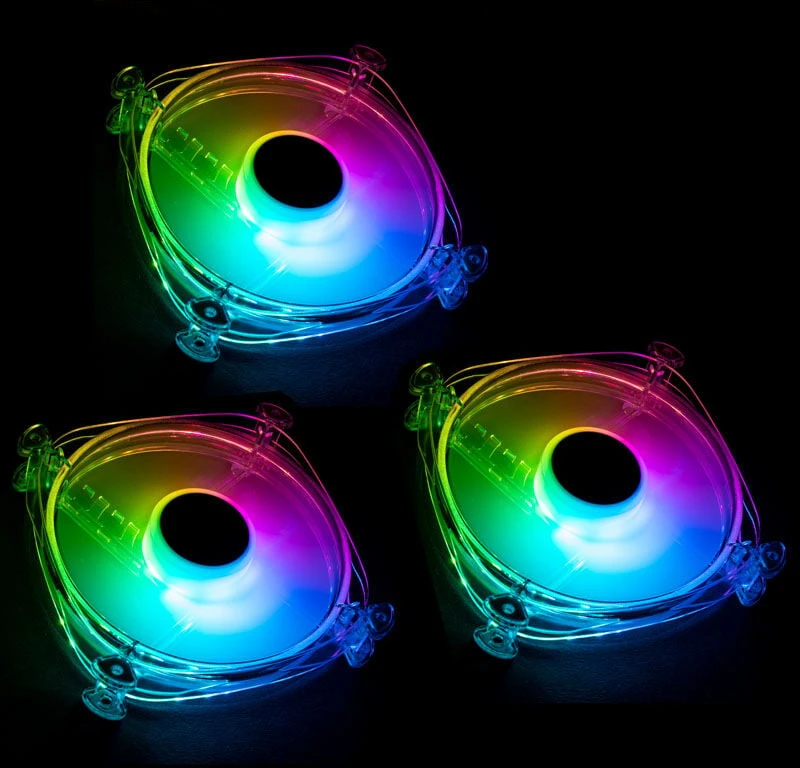 Lamptron Icecloud+ ARGB 120 Triple PWM korpuso ventiliatorius Kit – skaidrus