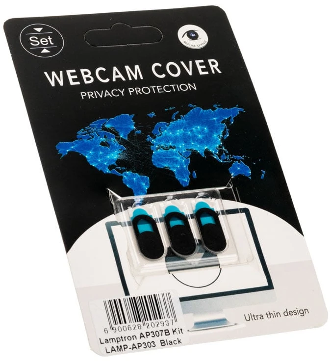 Lamptron Webcam Slide Cover, 3 vnt – juodos spalvos