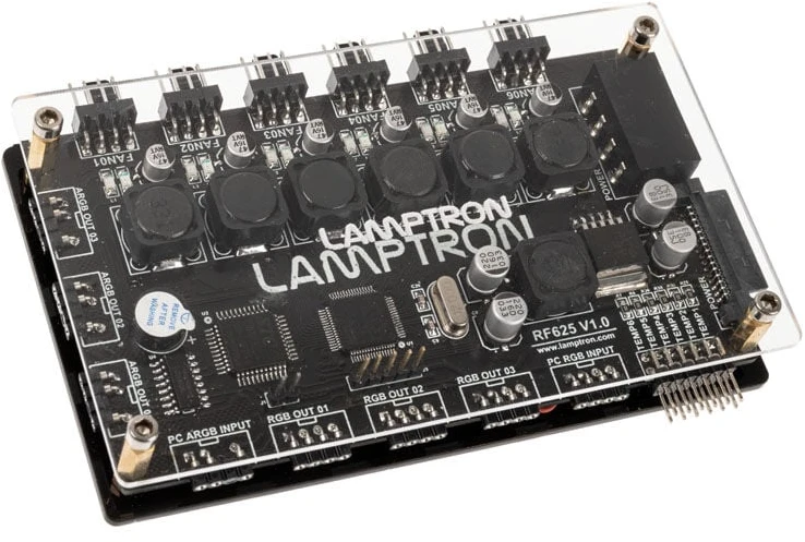 Lamptron RF625 fan and ARGB controller, juodos spalvos