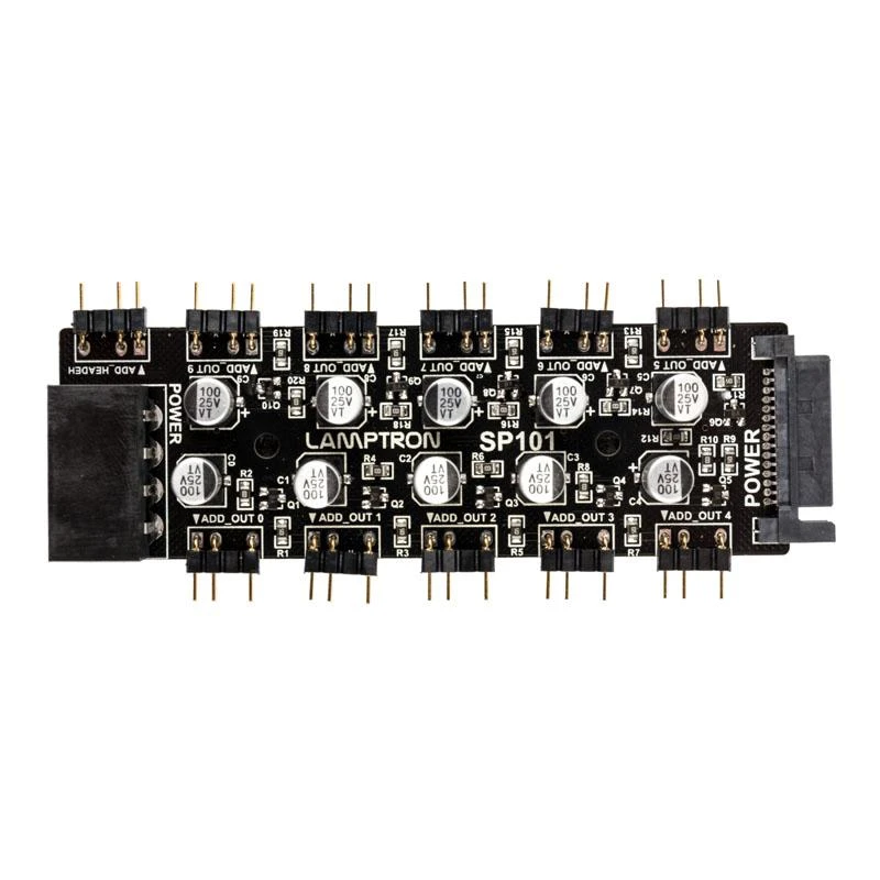 „Lamptron SP101 10x“ adresuojamas RGB šakotuvas „Aura“, „Fusion“ ir „Mystic“ sistemoms