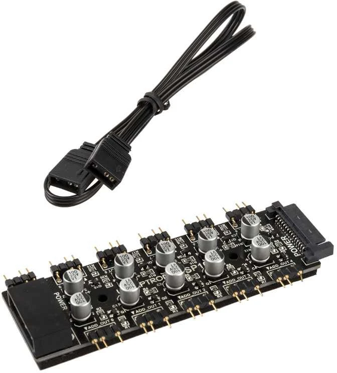 „Lamptron SP101 10x“ adresuojamas RGB šakotuvas „Aura“, „Fusion“ ir „Mystic“ sistemoms