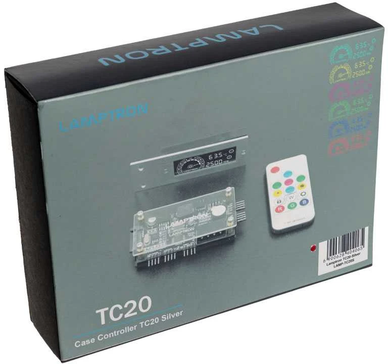 Lamptron TC20 PCI RGB fan and LED controller – sidabro spalvos