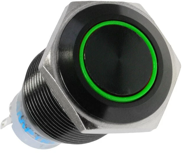 Lamptron vandalizmo jungiklis 19mm - Blackline - žalia