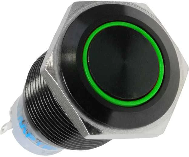 Lamptron vandalizmo jungiklis 19mm - Blackline - žalia