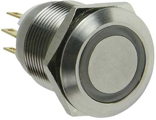 „Lamptron“ vandalizmo jungiklis 19 mm, „Silverline“ – raudonas