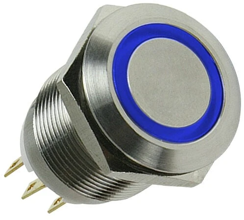 Lamptron vandalizmo mygtukas / jungiklis 16mm - Silverline - mėlyna