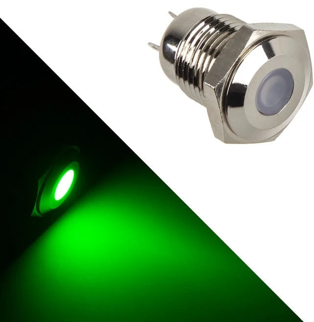 Lamptron Vandalism-proof LED – žalias, sidabrinis housing