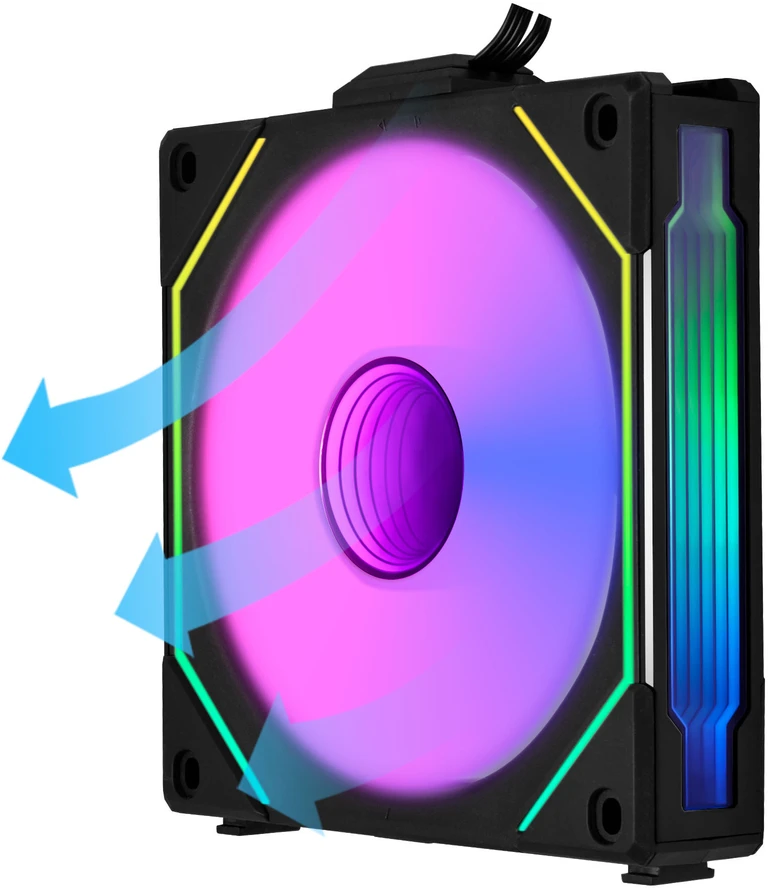 Lian Li "Complete Build Kit" UNI FAN SL-INF 120 ARGB Reverse Blade PWM Fans, Pack of 6 - 120mm, Juodas