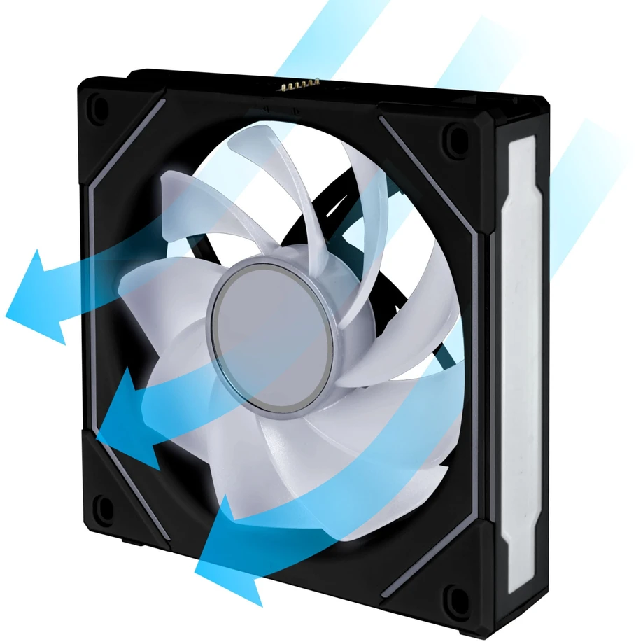 Lian Li "Complete Build Kit" UNI FAN SL-INF 120 ARGB Reverse Blade PWM Fans, Pack of 6 - 120mm, Juodas