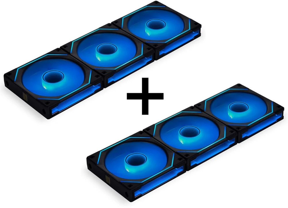 Lian Li "Complete Build Kit" UNI FAN SL-INF 120 ARGB Reverse Blade PWM Fans, Pack of 6 - 120mm, Juodas
