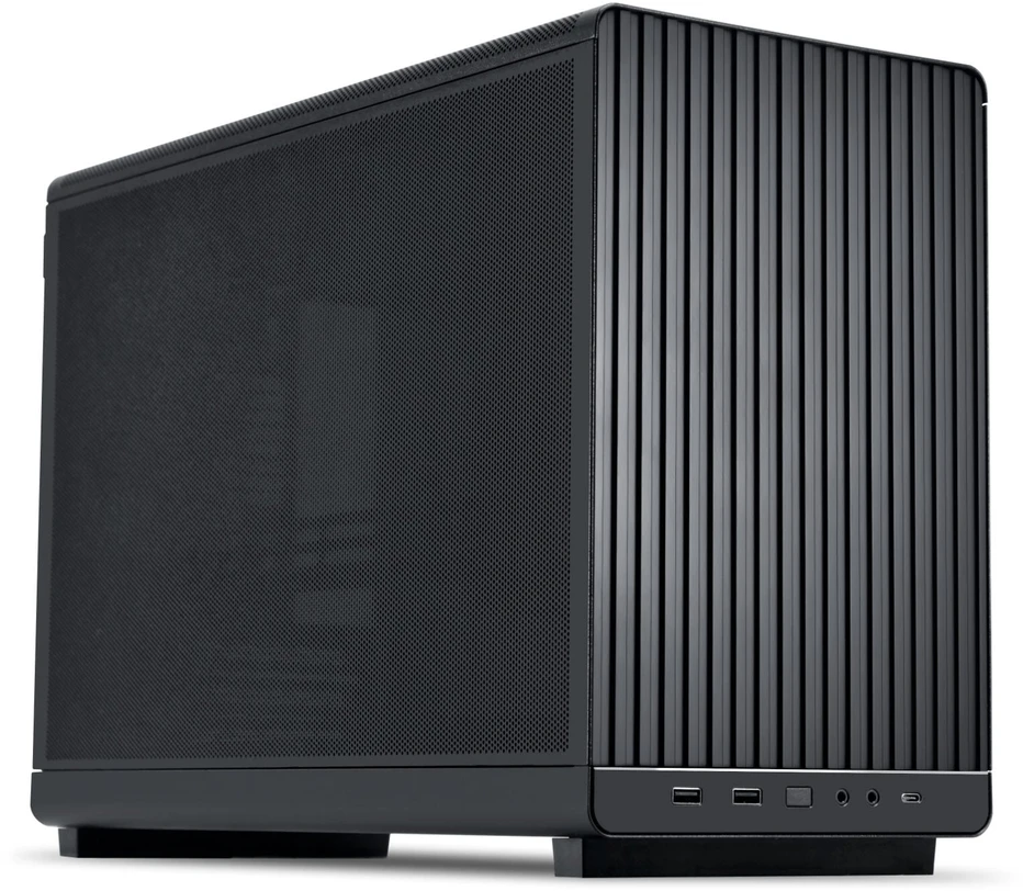 Lian Li DAN Cases A3-mATX - juodas + 3x UNI FAN SL-INF 120 ARGB reverse blade fans + 1x standard PWM fan - 120mm