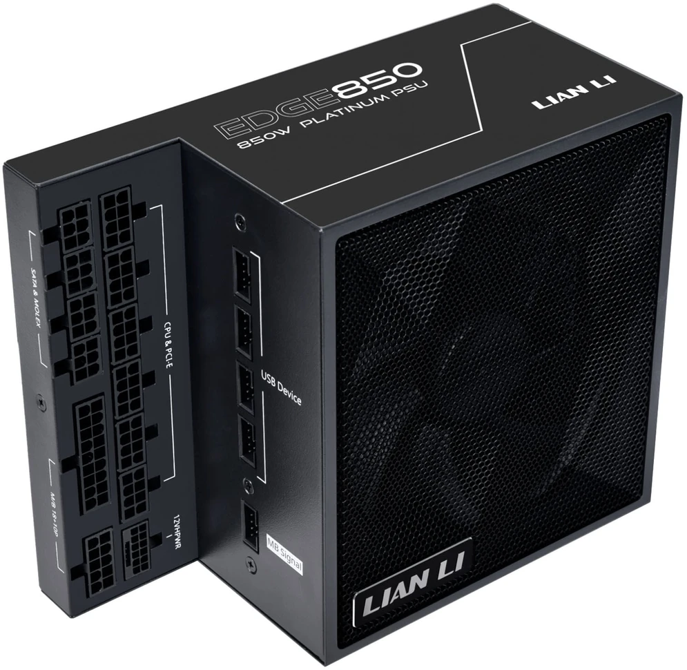 Lian Li EDGE EG0850 80 PLUS Platinum maitinimo šaltinis, PCIe 5.1, ATX 3.1 × 850, Juodas