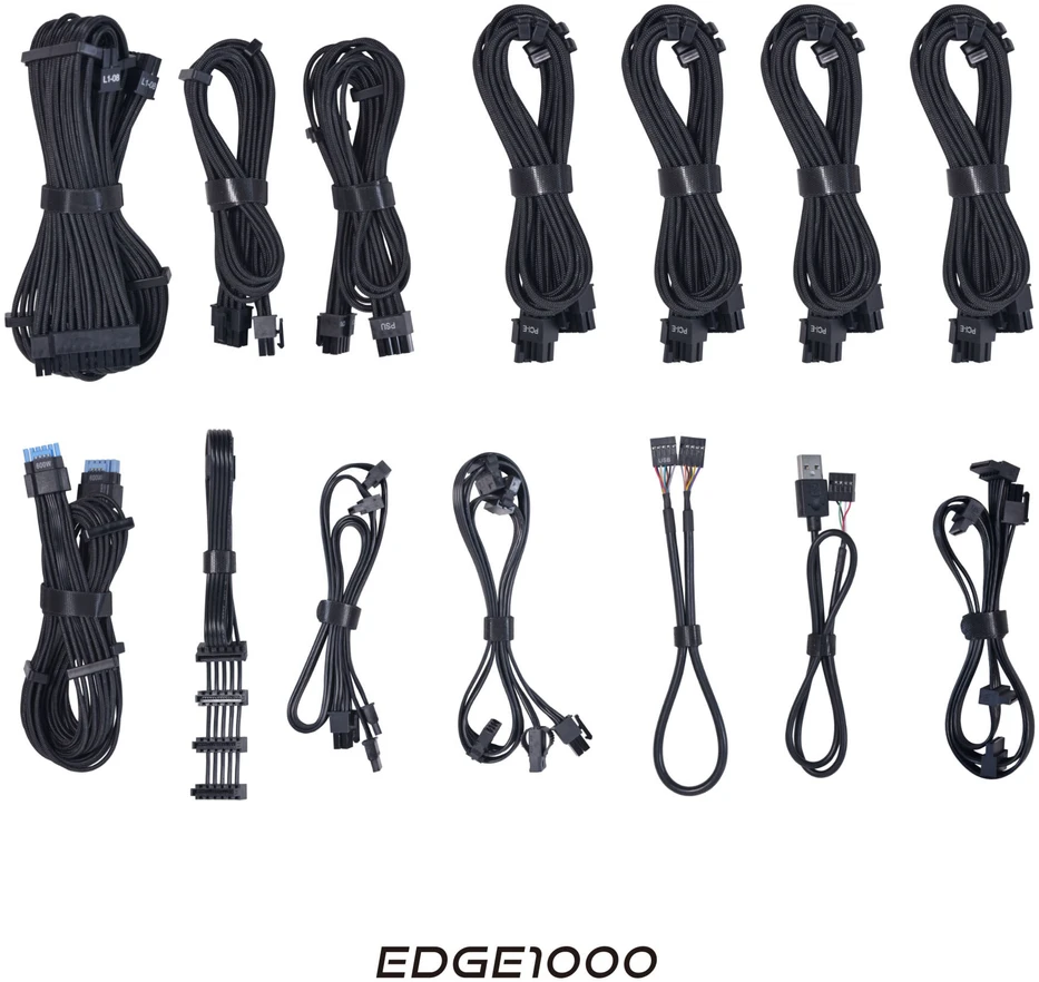Lian Li EDGE EG1000 80 PLUS Platinum PSU, PCIe 5.1, ATX 3.1 – 1000 Watt, juodos spalvos