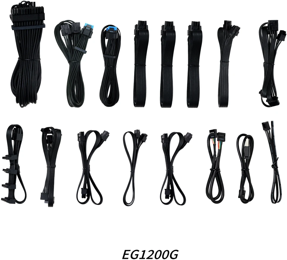 Lian Li EDGE GOLD 1200 80 PLUS Gold PSU, PCIe 5.1, ATX 3.1 – 1.200 Watt, juodos spalvos, inkl. USB-Hub