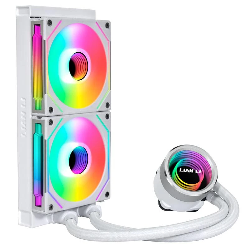 Lian Li GALAHAD II 240 balta aušinimo sistema su RGB spindesiu