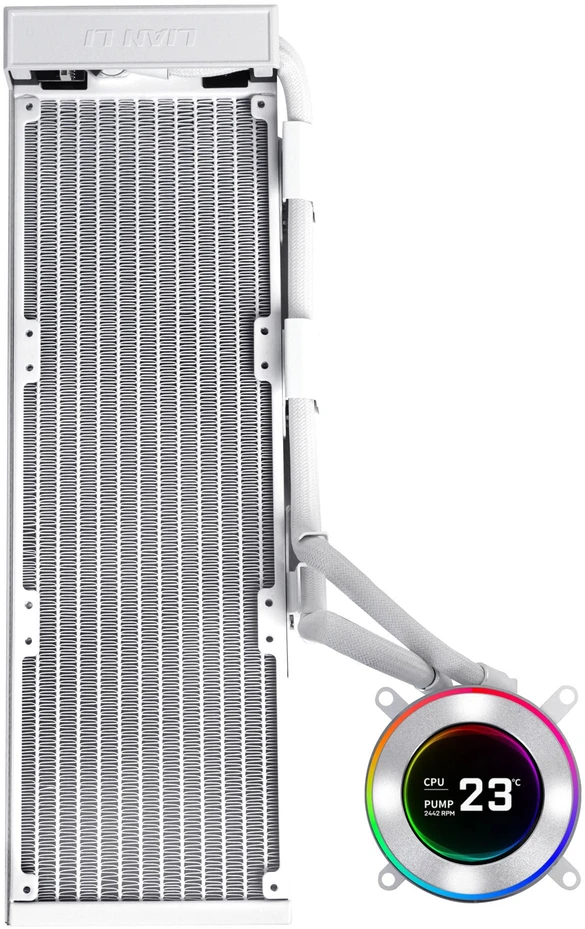 „Lian Li HYDROSHIFT II LCD-C 360“ be ventiliatoriaus ARGB AIO vandens aušinimas – kibiras