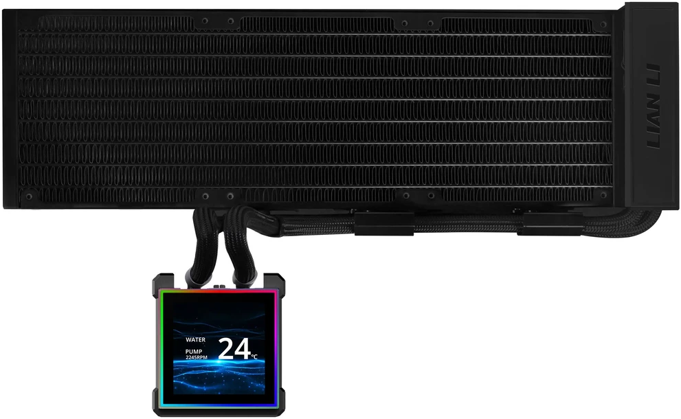 Lian Li HydroShift II LCD-S 360N AiO Vanduo Cooling, RGB, LCD ekranas – be ventiliatorių, 360 mm, juodas