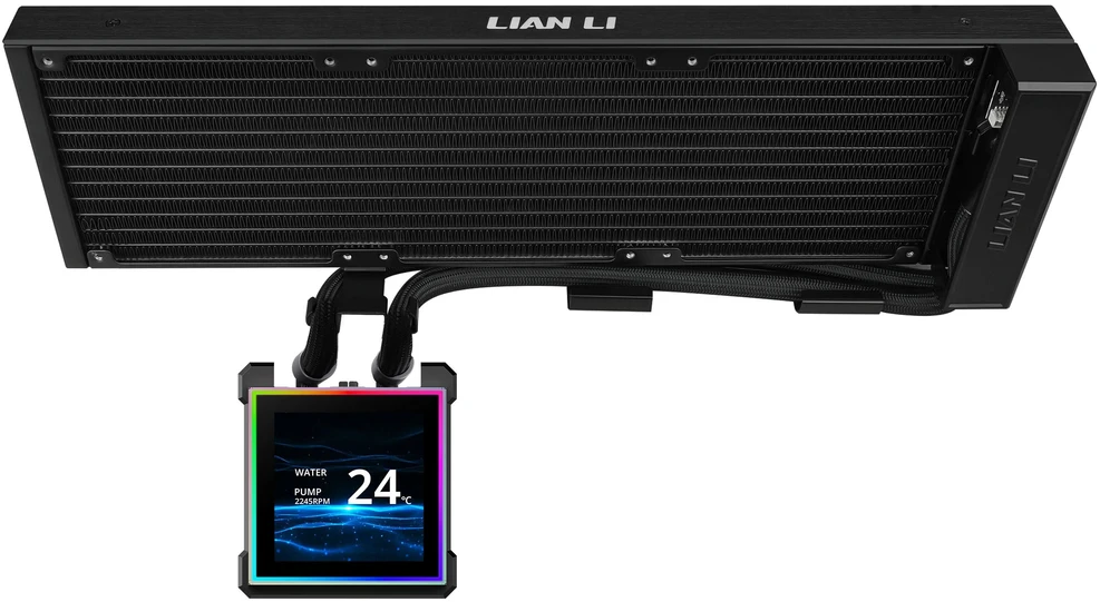 Lian Li HydroShift II LCD-S 360N AiO Vanduo Cooling, RGB, LCD ekranas – be ventiliatorių, 360 mm, juodas