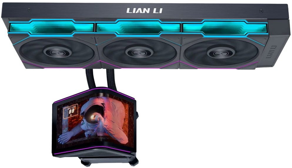 Lian Li HydroShift II OLED Curved 360 UNI FAN TL AiO Vanduo Cooling, 360 mm, OLED ekranai, TL-FLEX ventiliatoriai – Jude