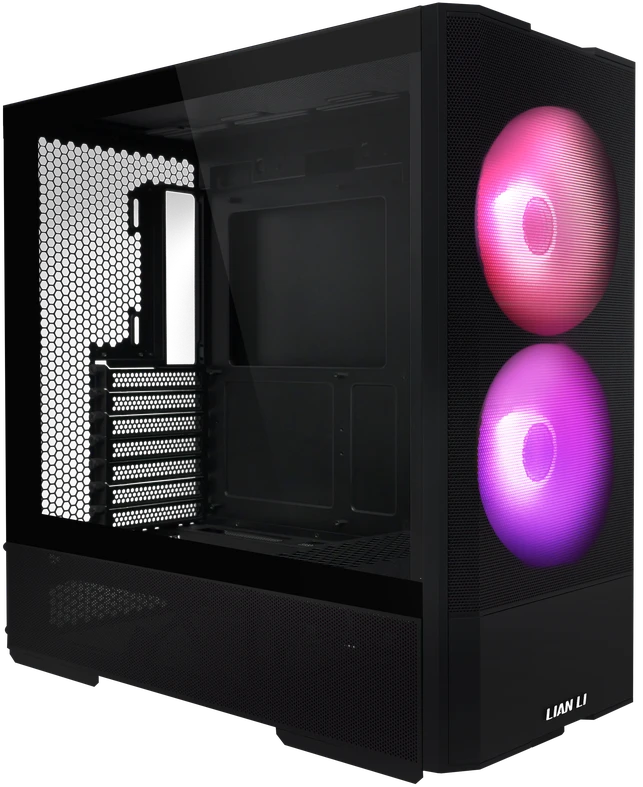 Lian Li LANCOOL 207 PC kompiuterio korpusas, Midi-Tower, ATX, Tempered Glass – juodos spalvos