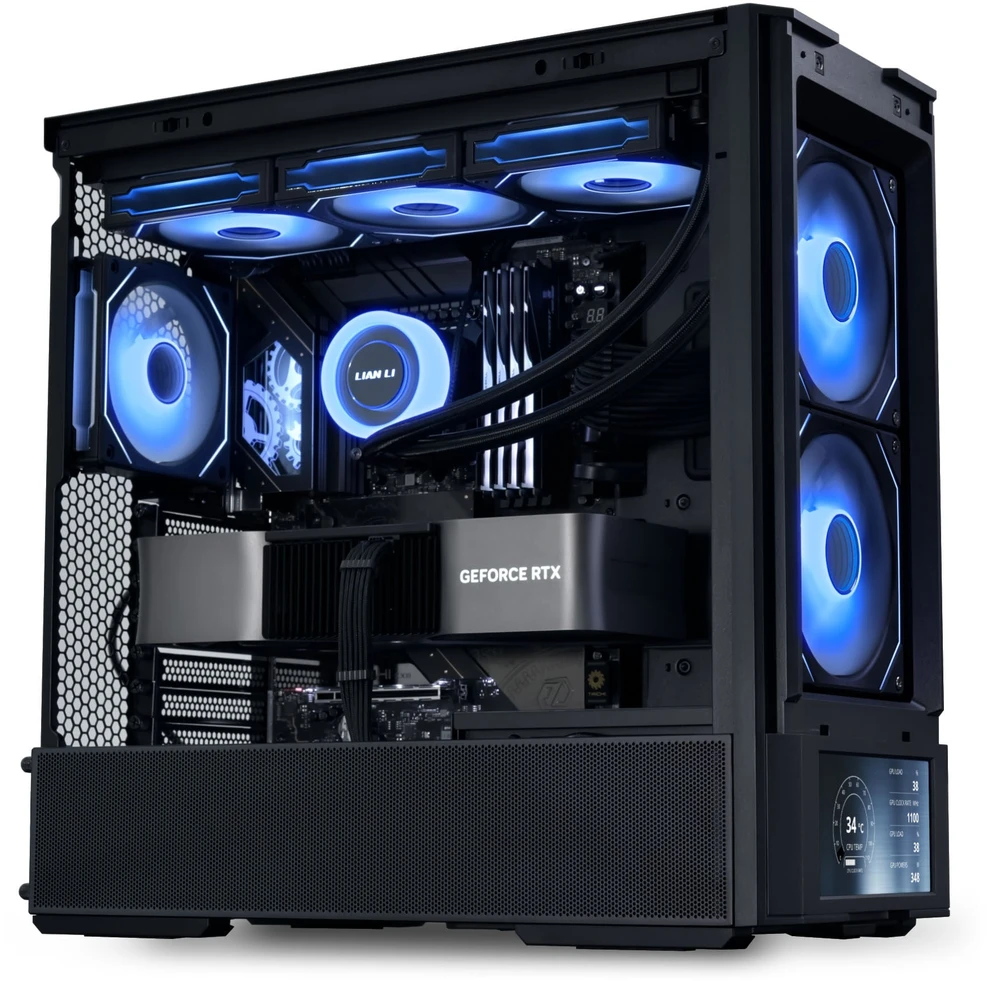 Lian Li LANCOOL 207 Digital PC-kompiuterio korpusas, Midi-Tower, ATX, Tempered Glass – juodos spalvos