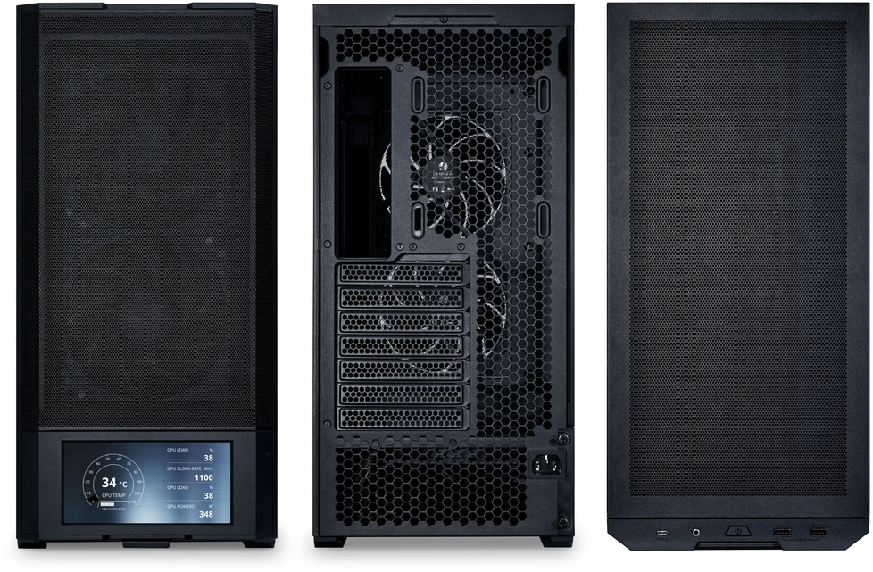 Lian Li LANCOOL 207 Digital PC-kompiuterio korpusas, Midi-Tower, ATX, Tempered Glass – juodos spalvos