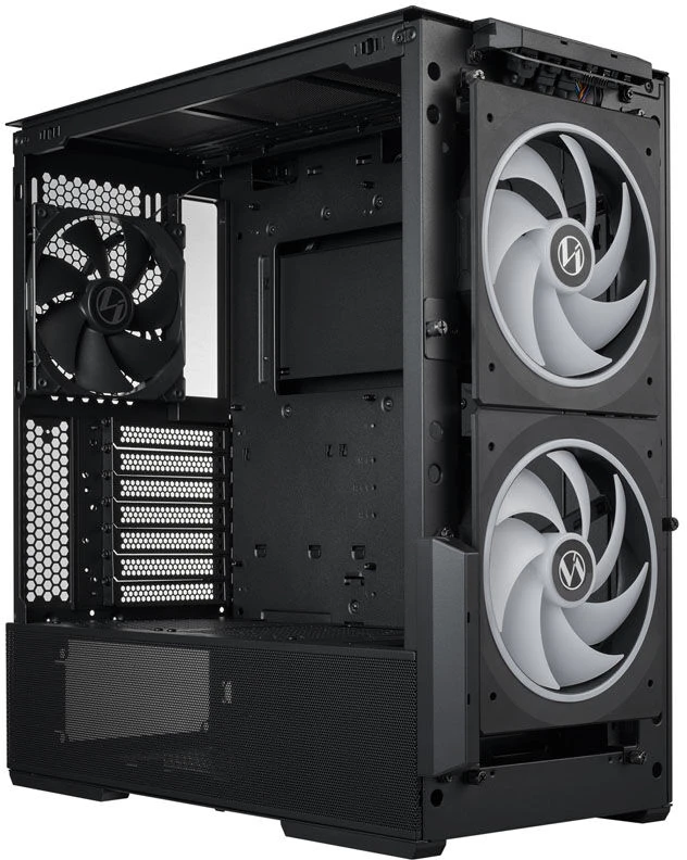 Lian Li LANCOOL 216 kompiuterio korpuso rinkinys + HYDROSHIFT II LCD-C 360TL AiO - juodas