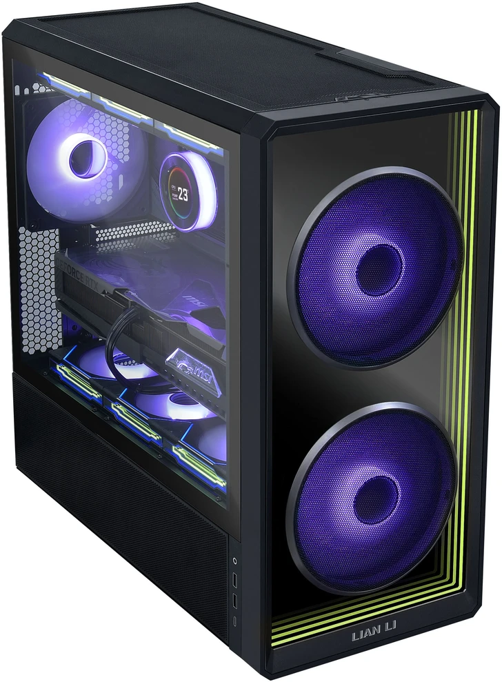 Lian Li LANCOOL 217 INF PC Case Bundle + 3x UNI FAN SL-INF 120 Reverse Blade Fans - Juodas