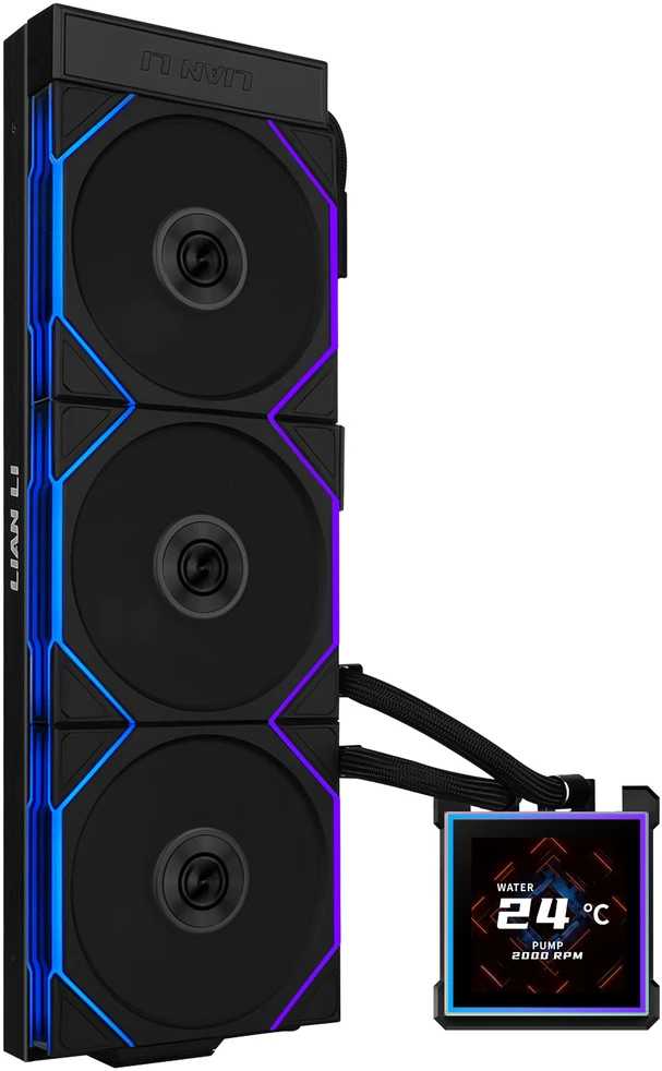 Lian Li O11 Dynamic EVO RGB PC Case Bundle + HydroShift II LCD-S 360TL AiO - Juodas