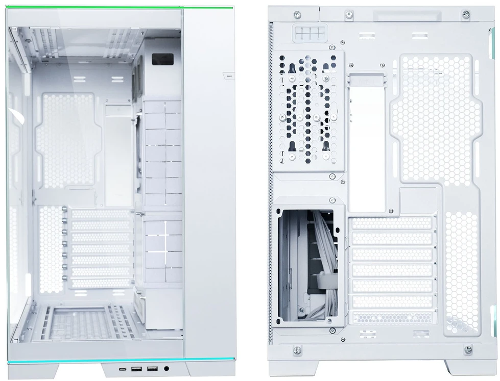 Lian Li O11 Dynamic EVO RGB PC Case Bundle HydroShift II LCD-S 360TL AiO + 3x UNI FAN SL-INF 120 Reverse Blade Fans - Baltas