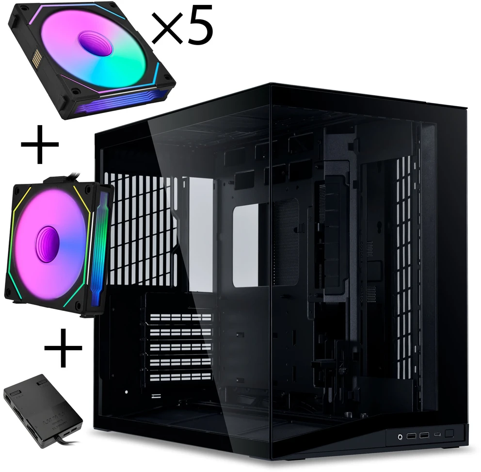 Lian Li O11 Dynamic Mini V2 "Total Flow" UNI FAN SL INF Edition - juodas (Incl. Controller)