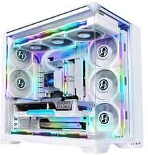 Lian Li O11 Vision Compact - baltas + 3x UNI FAN SL-INF 120 ARGB atvirkštinių menčių ventiliatoriai - 120 mm + HydroShift II LCD-S 360TL AiO vandens aušinimas, 360 mm