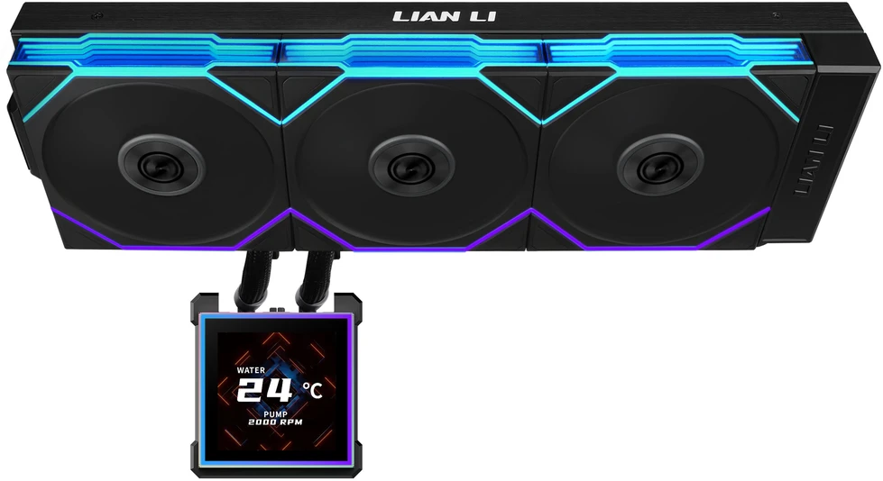 Lian Li O11 Vision Compact korpuso rinkinys + HydroShift II LCD-S 360TL AiO - juodas