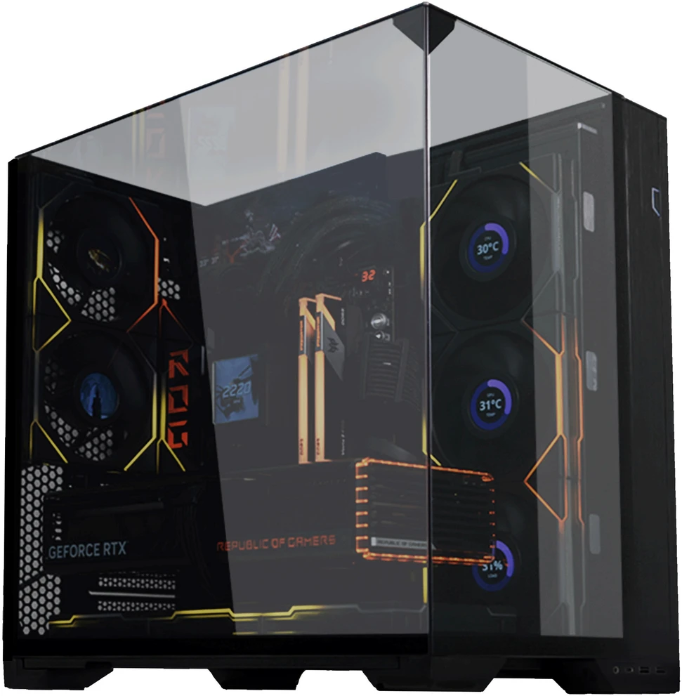 Lian Li O11 Vision Compact korpuso rinkinys + HydroShift II LCD-S 360TL AiO - juodas