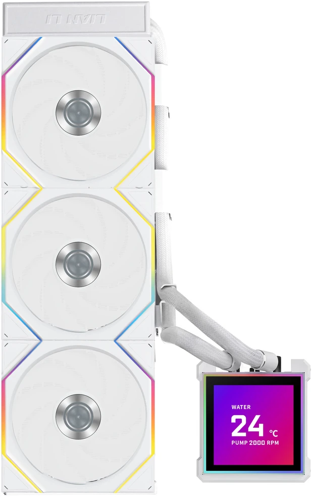 Lian Li O11 Vision Compact korpuso rinkinys + HydroShift II LCD-S 360TL AiO - balta