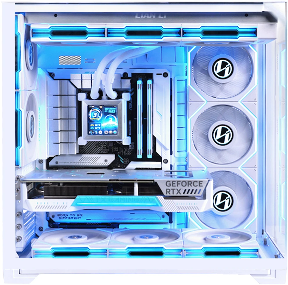 Lian Li O11 Vision Compact korpuso rinkinys + HydroShift II LCD-S 360TL AiO - balta