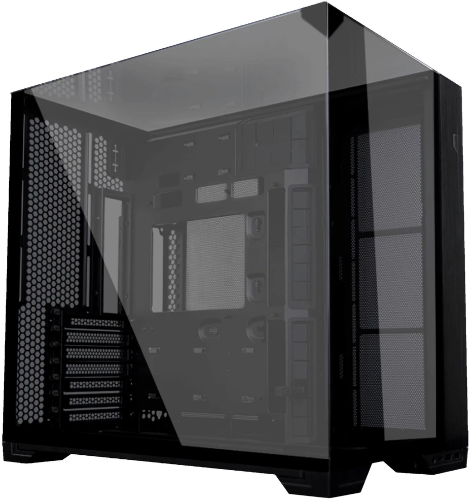 Lian Li O11 Vision Compact PC Case Bundle + 3x UNI FAN SL-INF 120 Reverse Blade Fans - Juodas
