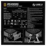 Lian Li RS serijos 80 PLUS Gold maitinimo šaltinis, ATX 3.1, modulinis · 1000 vatų, su RS šakotuvu, juodas