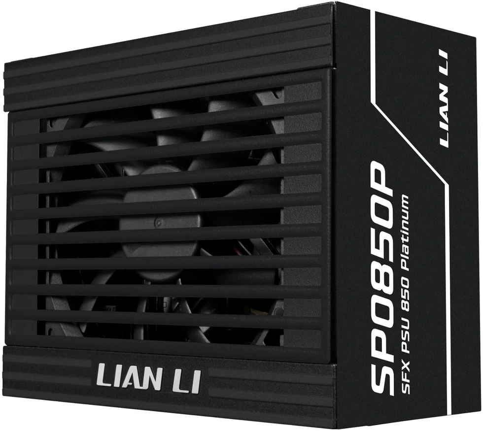 Lian Li SP serijos Platinum 80 PLUS Platinum maitinimo šaltinis, SFX, pilnai modulinis, PCIe 5.1, ATX 3.1 × 850 vatų, juodas