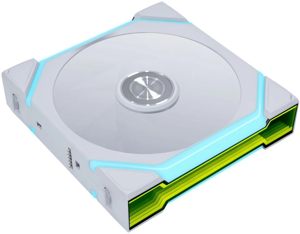 Lian Li UNI FAN SL FLEX belaidis PWM ventiliatorius, ARGB, Infinity Mirror – 120 mm, baltas, 3 vnt. rinkinys (LULI-200)