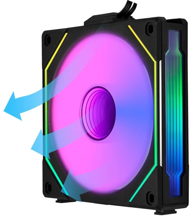 Lian Li UNI FAN SL-INF 120 ARGB Reverse Blade PWM korpuso ventiliatorius- 120mm, juodos spalvos